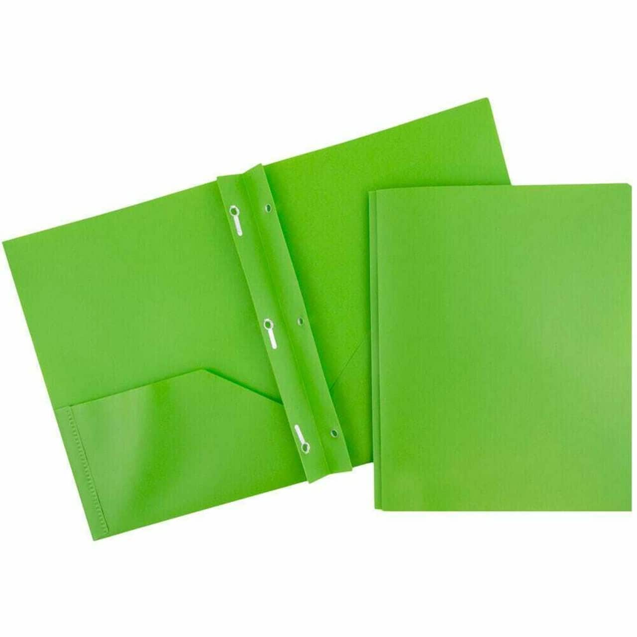 JAM Paper Plastic 2 Pocket POP Folders with Clasps, 12ct.